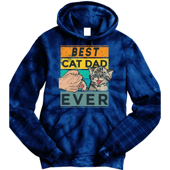 Best Cat Dad Ever Fathers Day Daddy Father Sayings Tie Dye Hoodie