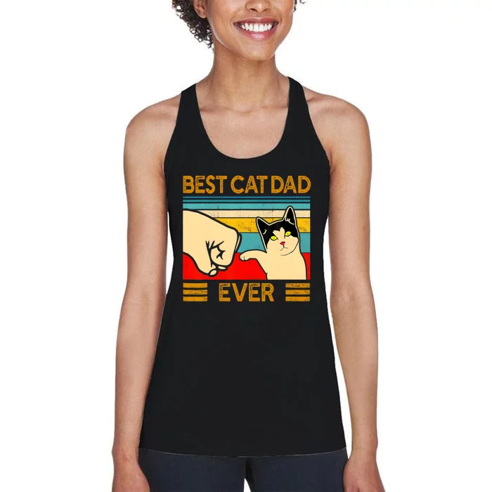 Best Cat Dad Ever FatherS Day Gift Cat Daddy Women's Racerback Tank