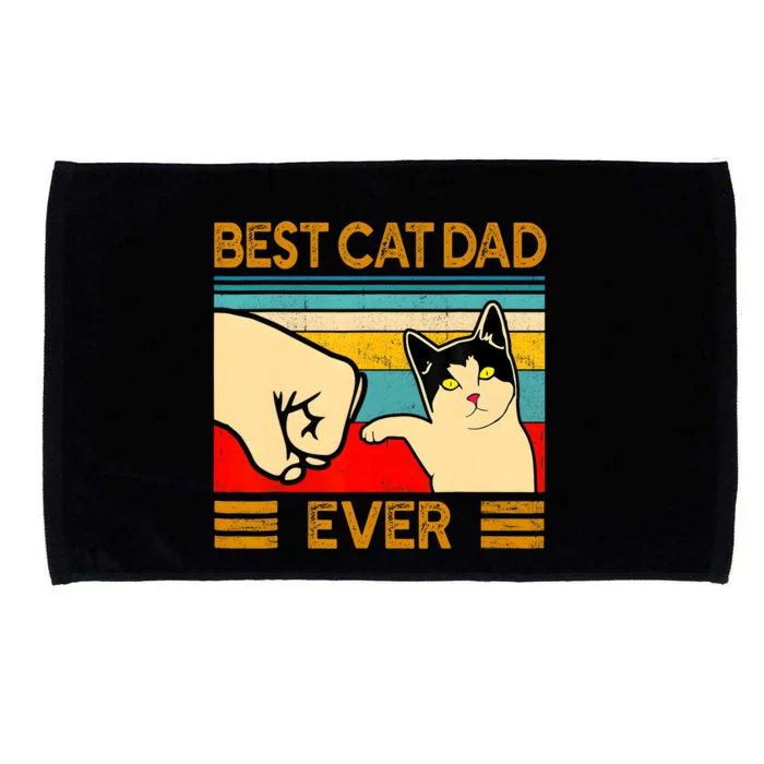 Best Cat Dad Ever FatherS Day Gift Cat Daddy Microfiber Hand Towel