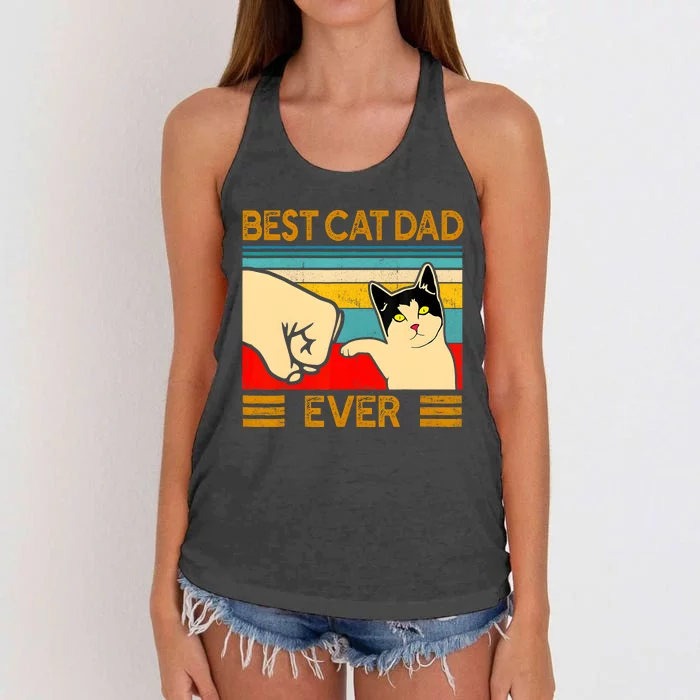 Best Cat Dad Ever FatherS Day Gift Cat Daddy Women's Knotted Racerback Tank