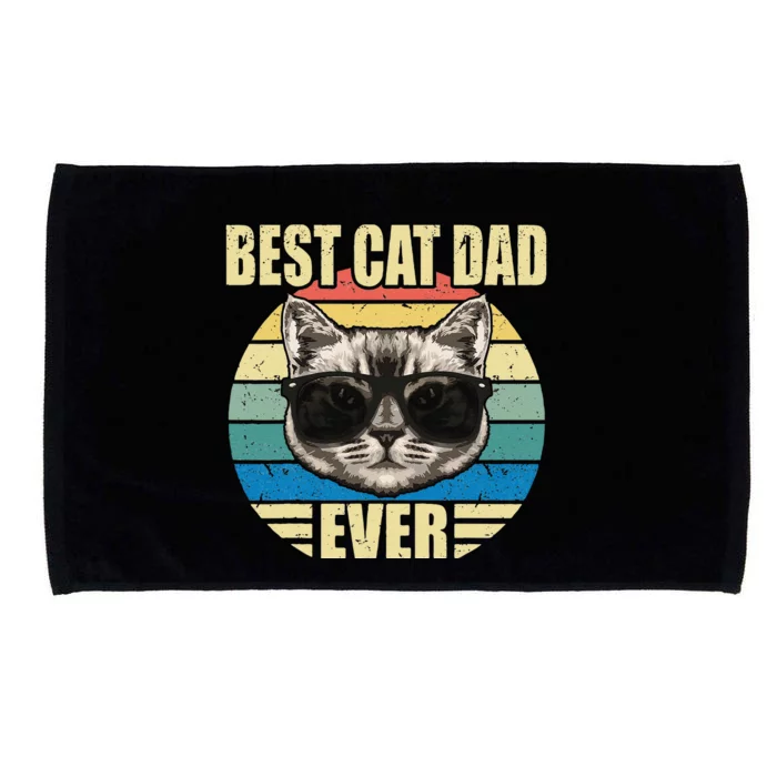 Best Cat Dad Ever Funny Fathers Day Cat Dad Gift Microfiber Hand Towel