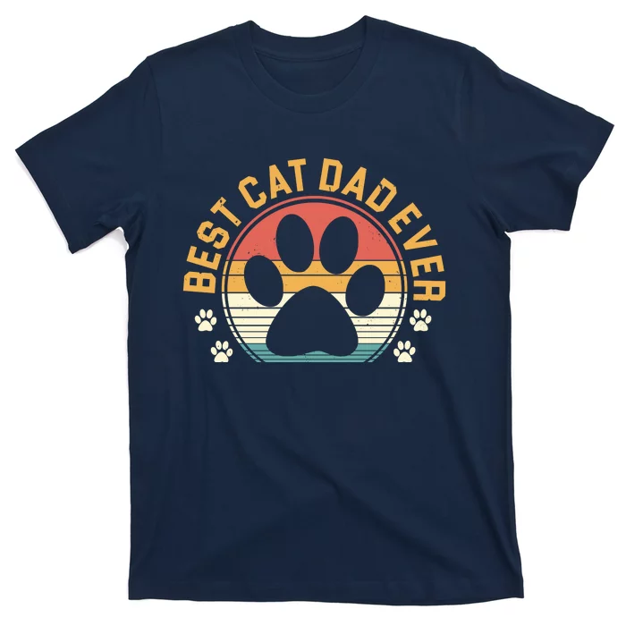 Best Cat Dad Ever Retro Sunset T-Shirt