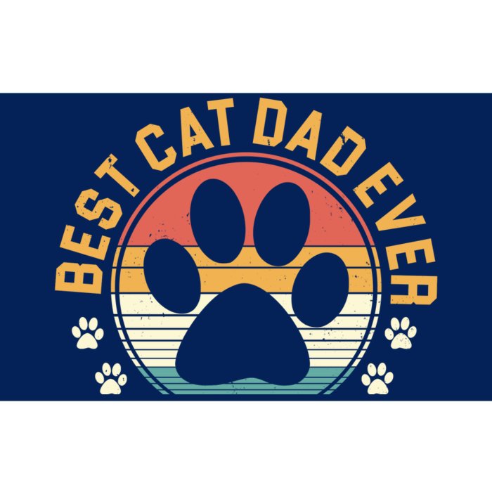 Best Cat Dad Ever Retro Sunset Bumper Sticker