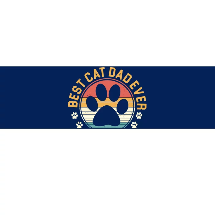 Best Cat Dad Ever Retro Sunset Bumper Sticker