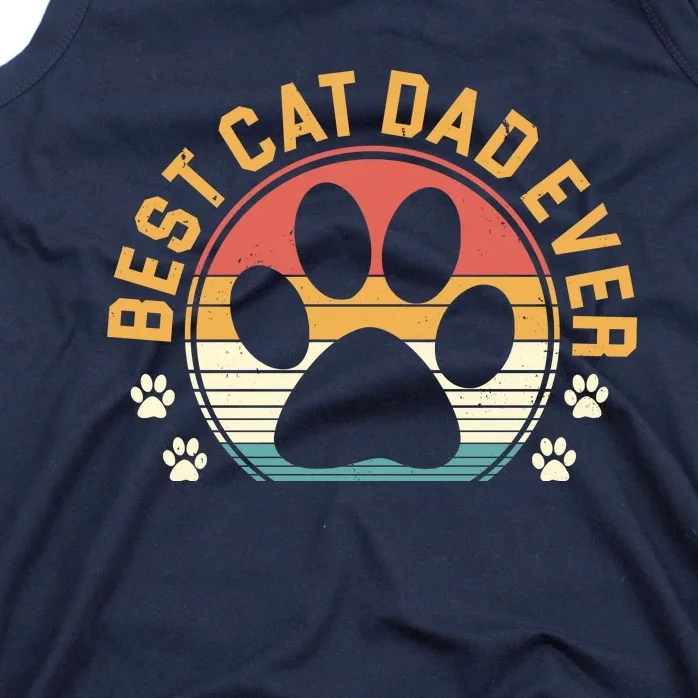 Best Cat Dad Ever Retro Sunset Tank Top