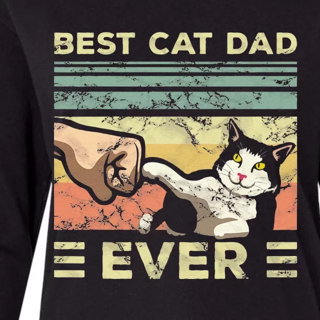 Best Cat Dad Ever Kitten Enthusiast Feline Lover Father Womens Cotton Relaxed Long Sleeve T-Shirt