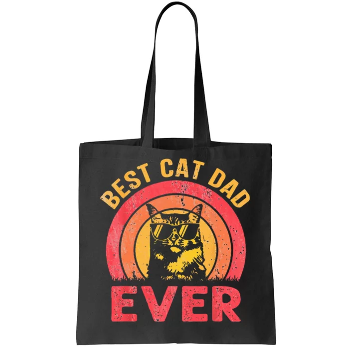 Best Cat Dad Ever Vintage Cat Daddy Fathers Day Tote Bag