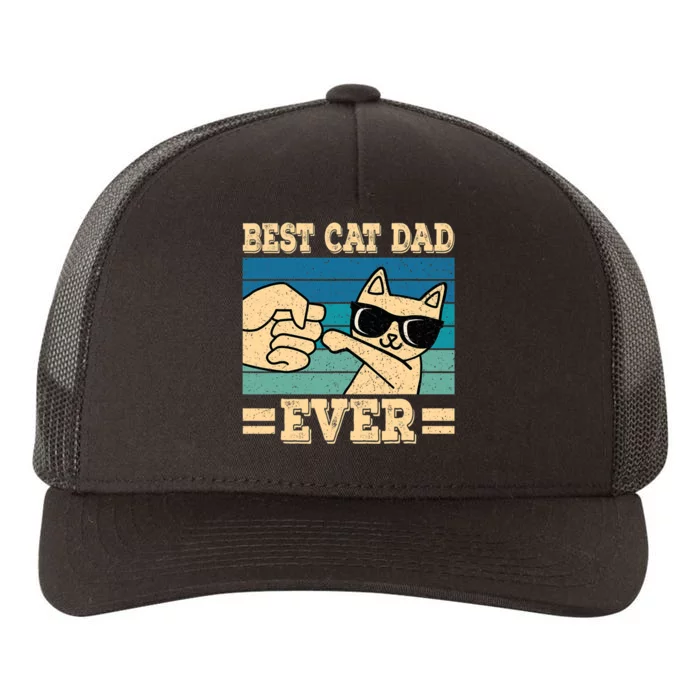 Best Cat Dad Ever Funny Cat Retro Men Yupoong Adult 5-Panel Trucker Hat