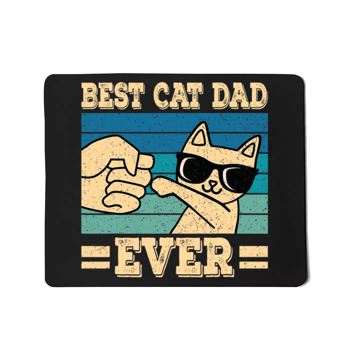 Best Cat Dad Ever Funny Cat Retro Men Mousepad