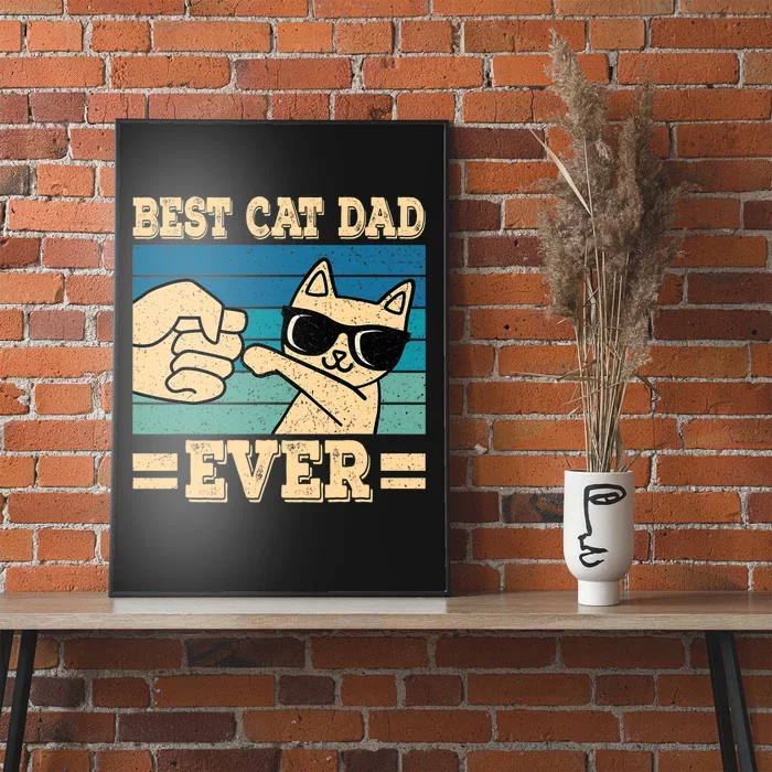 Best Cat Dad Ever Funny Cat Retro Men Poster