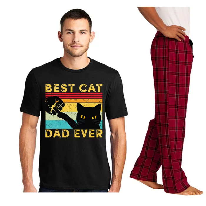 Best Cat Dad Ever Funny Cat Daddy Fist Bump Fathers Day Pajama Set