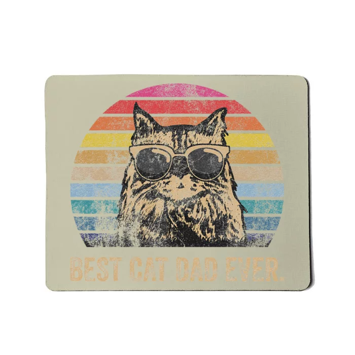 Best Cat Dad Ever. Papa Birthday Fathers Day Gift Mousepad