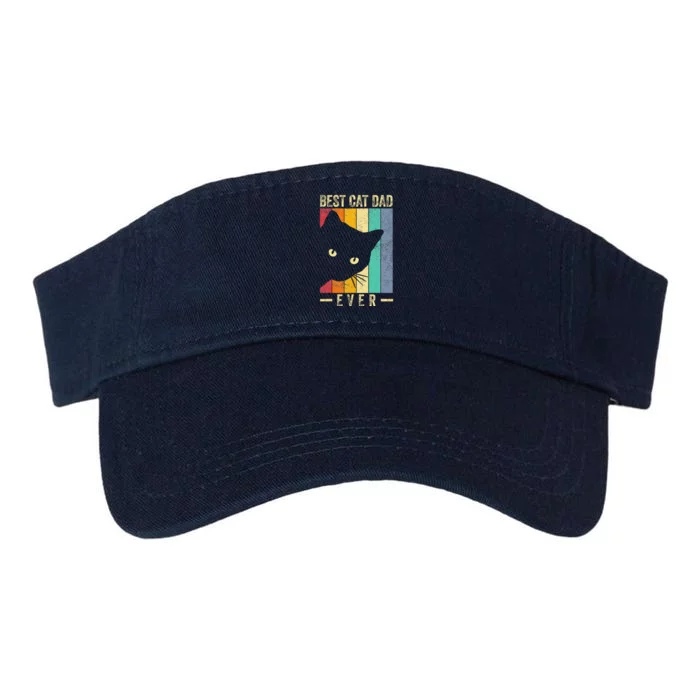 Best Cat Dad Ever Retro Vintage Cat Daddy Gifts Fathers Day Valucap Bio-Washed Visor