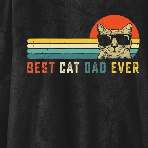 Best Cat Dad Ever FatherS Day Gift Cat Daddy Hooded Wearable Blanket