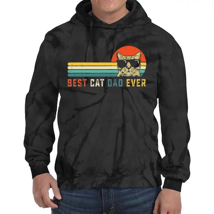 Best Cat Dad Ever FatherS Day Gift Cat Daddy Tie Dye Hoodie