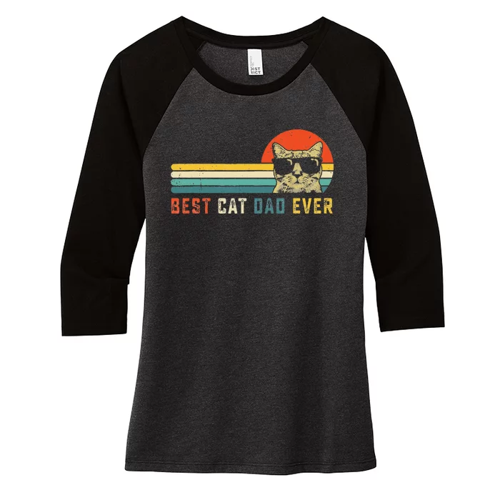 Best Cat Dad Ever FatherS Day Gift Cat Daddy Women's Tri-Blend 3/4-Sleeve Raglan Shirt