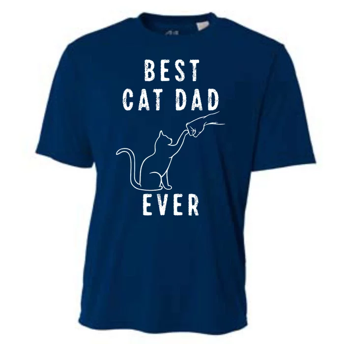 Best Cat Dad Ever Cat Daddy Paw Fist Bump Meow Cat Cooling Performance Crew T-Shirt