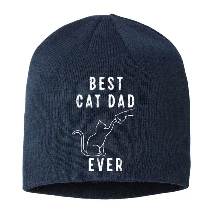 Best Cat Dad Ever Cat Daddy Paw Fist Bump Meow Cat 8 1/2in Sustainable Knit Beanie