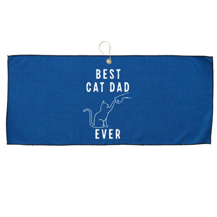 Best Cat Dad Ever Cat Daddy Paw Fist Bump Meow Cat Large Microfiber Waffle Golf Towel