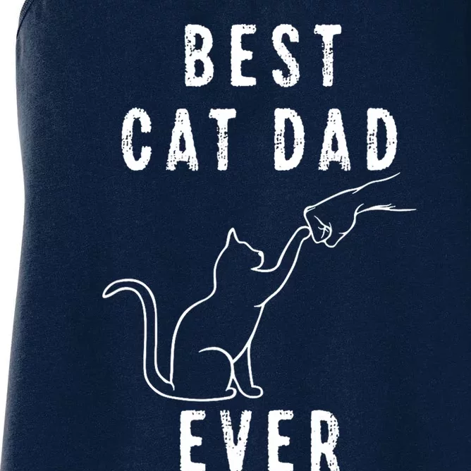 Best Cat Dad Ever Cat Daddy Paw Fist Bump Meow Cat Women's Racerback Tank