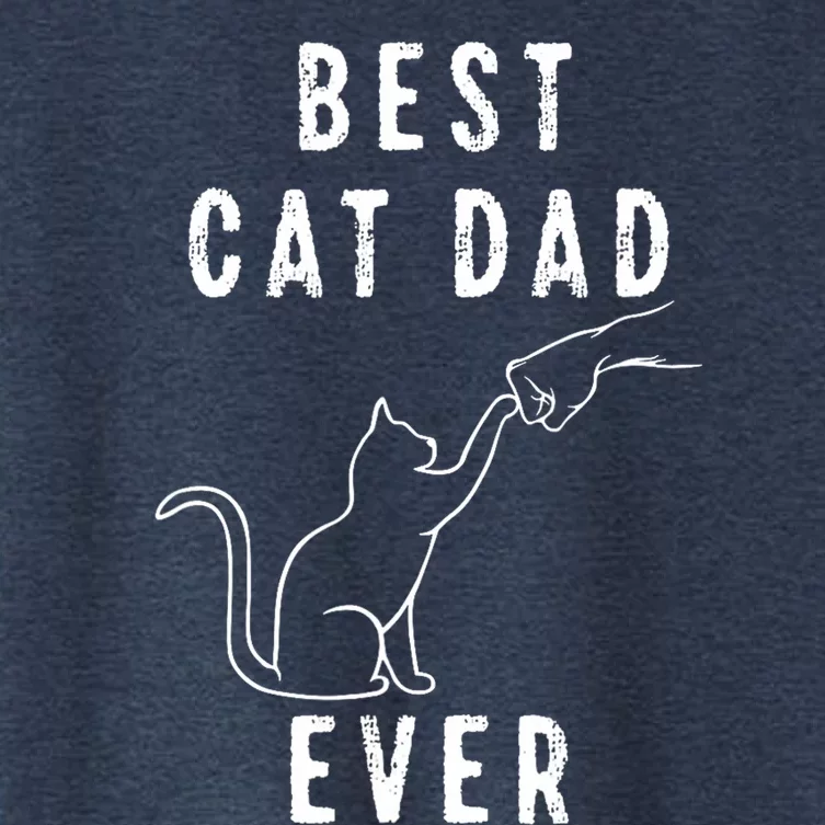 Best Cat Dad Ever Cat Daddy Paw Fist Bump Meow Cat Women's Crop Top Tee