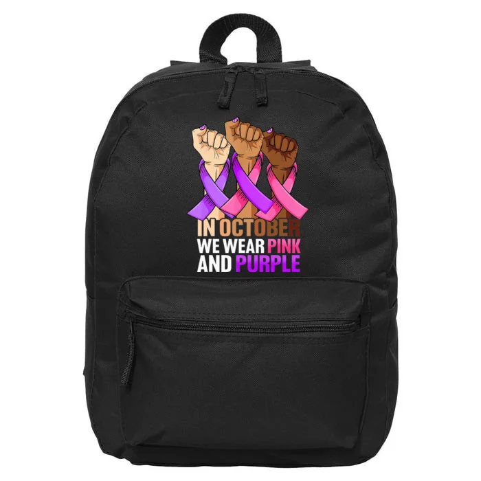 Breast Cancer Domestic Violence Awareness Purple 16 in Basic Backpack