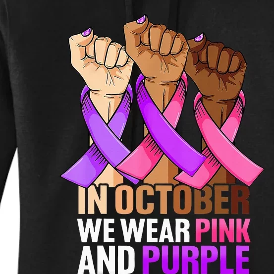 Breast Cancer Domestic Violence Awareness Purple Women's Pullover Hoodie