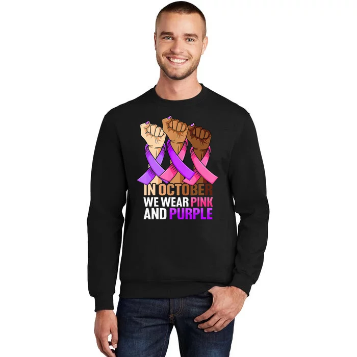 Breast Cancer Domestic Violence Awareness Purple Tall Sweatshirt