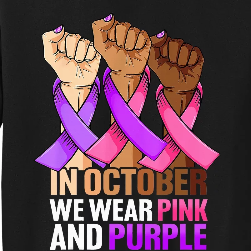 Breast Cancer Domestic Violence Awareness Purple Tall Sweatshirt