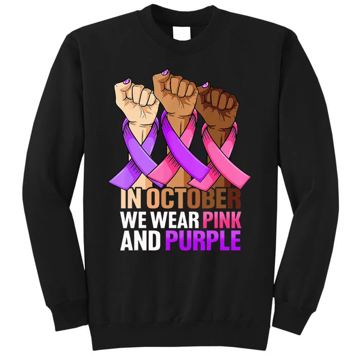 Breast Cancer Domestic Violence Awareness Purple Tall Sweatshirt