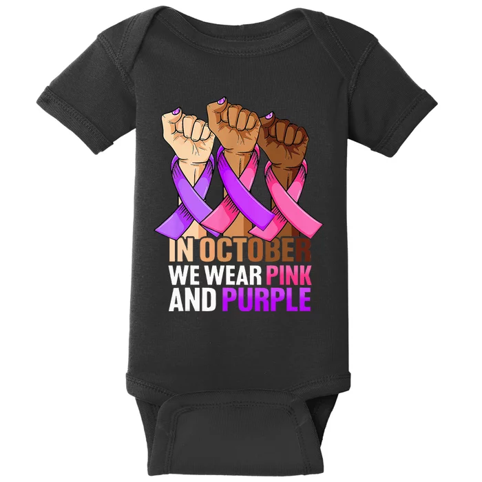 Breast Cancer Domestic Violence Awareness Purple Baby Bodysuit