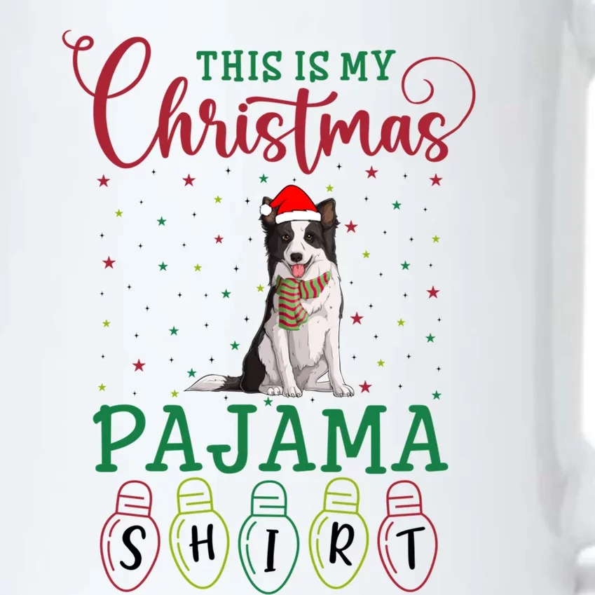 Border Collie Dog Xmas Light This Is My Christmas Pajama Gift Black Color Changing Mug