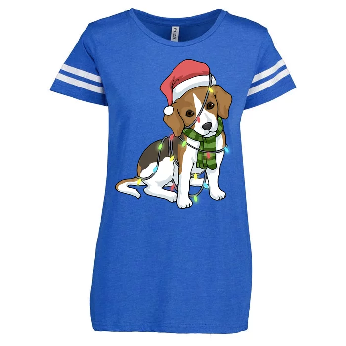 Beagle Christmas Decoration Gift Enza Ladies Jersey Football T-Shirt