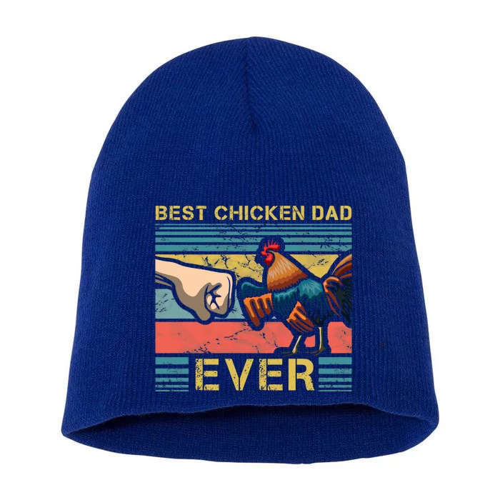 Best Chicken Dad Ever Farming Rooster Hen Poultry Business Gift Short Acrylic Beanie