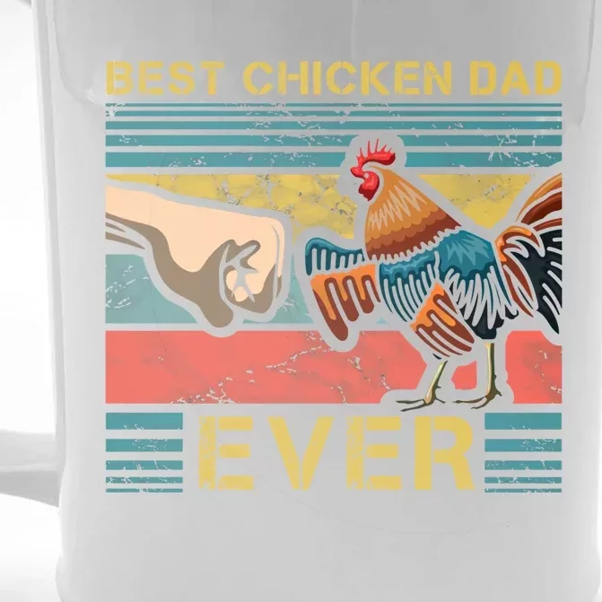 Best Chicken Dad Ever Farming Rooster Hen Poultry Business Gift Front & Back Beer Stein