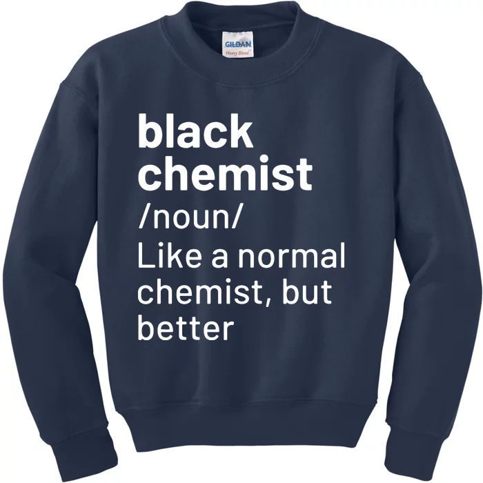 Black Chemist Definition Long Sleeve Kids Sweatshirt