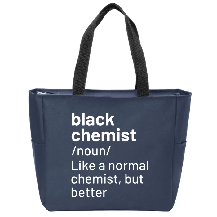 Black Chemist Definition Long Sleeve Zip Tote Bag