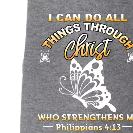 Butterfly Can Do All Things Through Christ Who Strengthens Cute Gift Doggie 3-End Fleece Hoodie