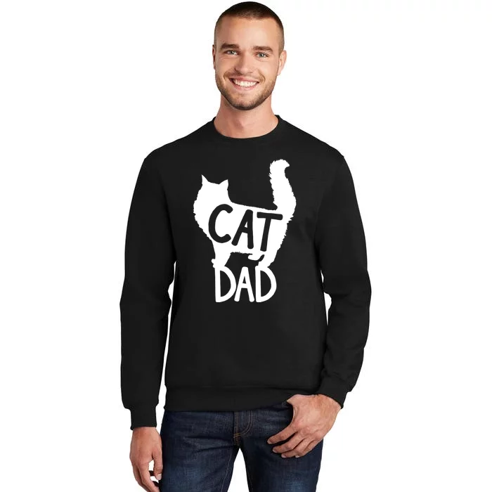 Best Cat Dad Fathers Day Kitty Daddy Papa Christmas Kat Tall Sweatshirt