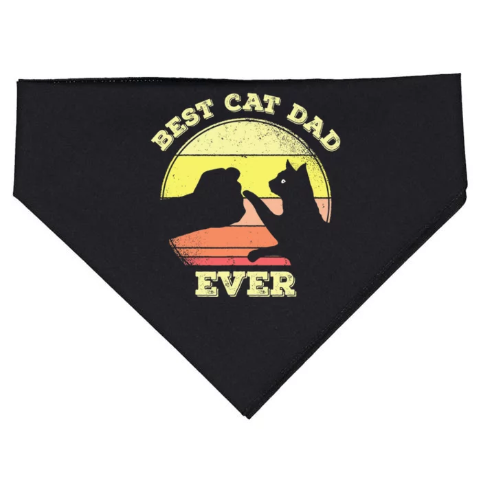 Best Cat Dad Ever Cute Cat Lover USA-Made Doggie Bandana