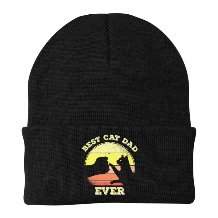 Best Cat Dad Ever Cute Cat Lover Knit Cap Winter Beanie