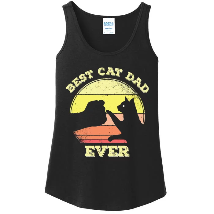 Best Cat Dad Ever Cute Cat Lover Ladies Essential Tank