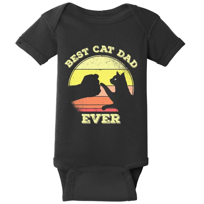 Best Cat Dad Ever Cute Cat Lover Baby Bodysuit