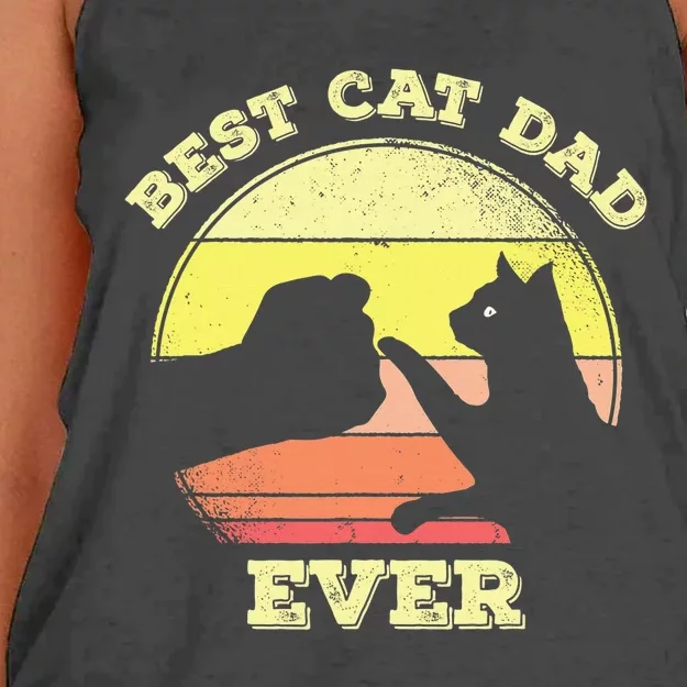 Best Cat Dad Ever Cute Cat Lover Women's Knotted Racerback Tank