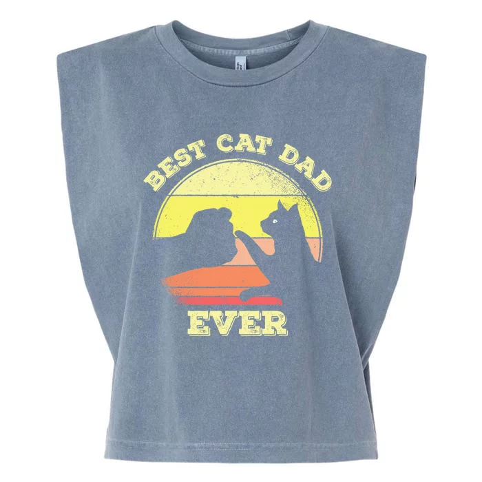 Best Cat Dad Ever Cute Cat Lover Garment-Dyed Women's Muscle Tee