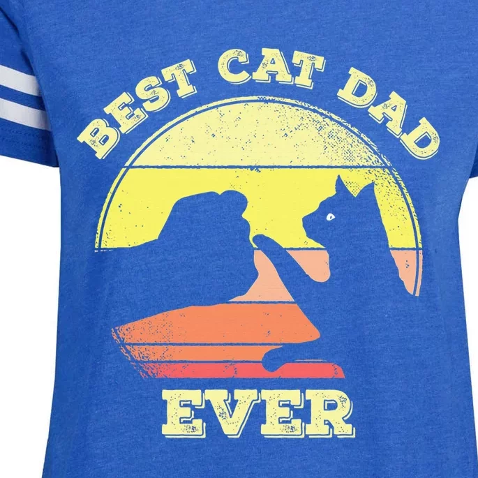 Best Cat Dad Ever Cute Cat Lover Enza Ladies Jersey Football T-Shirt