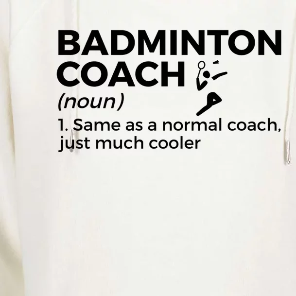 Badminton Coach Definition Funny Badminton Funny Gift Womens Funnel Neck Pullover Hood