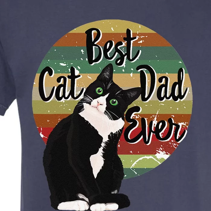 Best Cat Dad Ever Tuxedo Fathers Day Gift Funny Retro Garment-Dyed Heavyweight T-Shirt