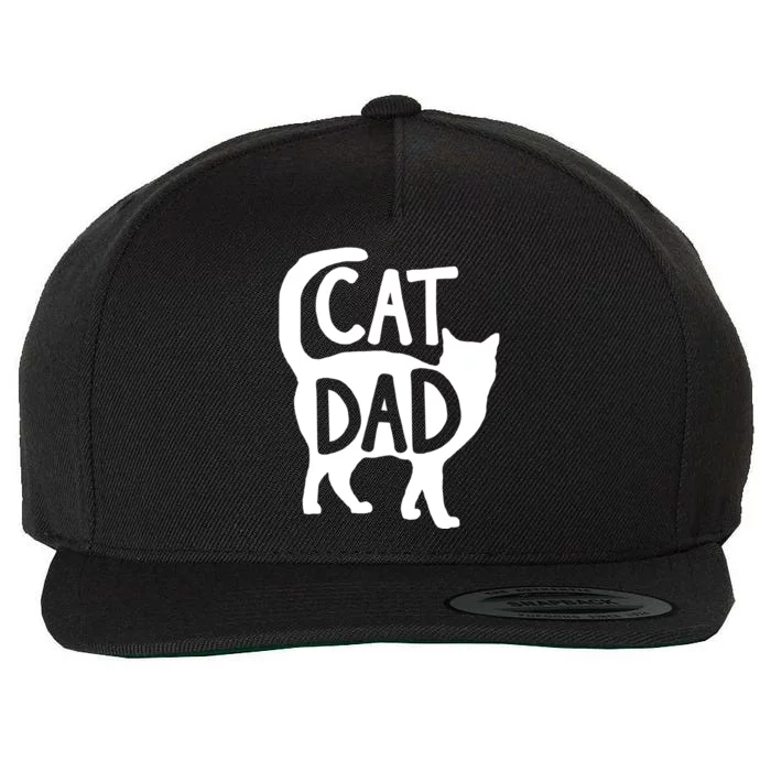 Best Cat Dad Fathers Day Kitty Daddy Papa Christmas Wool Snapback Cap