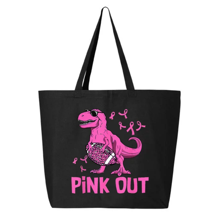 Breast Cancer Dinosaur Pink Out Football Pink Ribbon Leopard 25L Jumbo Tote